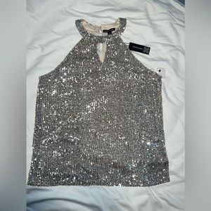 NWT | Cable & Gauge | Halter Neck Sleeveless Sequin Top | Large